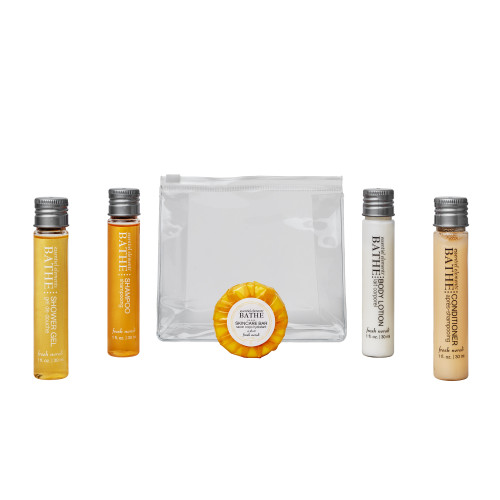 Grip Lock Bag Toiletries Welcome Pack (Box of 50) - Essentiel Elements Bathe Bottle
