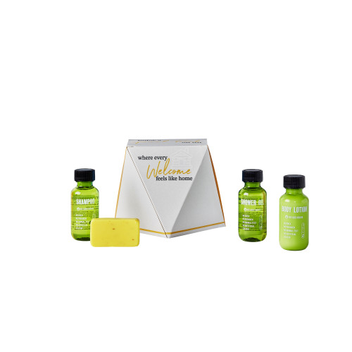 Dale Leisure Branded Baby Faceted Toiletries Welcome Pack (Box of 28) - Greener Lifestyle Bottle