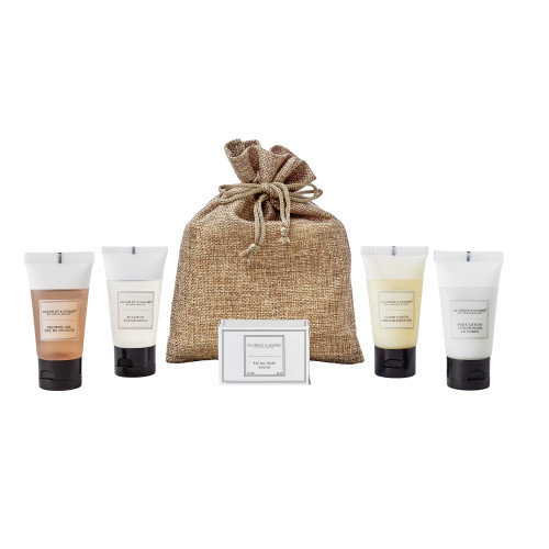 Hessian Bag Toiletries Welcome Pack (Box of 50) - London Collection Tube