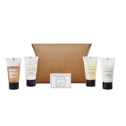 Kraft Pillow Box Toiletries Welcome Pack (Box of 50) - London Collection Tube