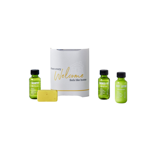 Dale Leisure Branded Tunnel Toiletries Welcome Pack (Box of 56) - Greener Lifestyle Bottle