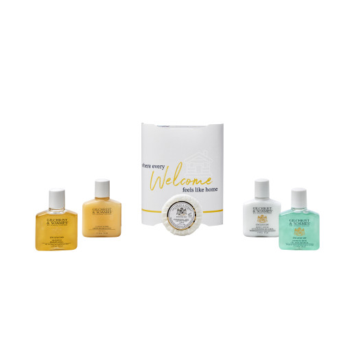 Dale Leisure Branded Tunnel Toiletries Welcome Pack (Box of 56) - Gilchrist & Soames English Spa Bottle