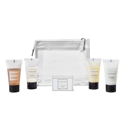 Clear & White Zipped Bag Toiletries Welcome Pack (Box of 50) - London Collection Tube