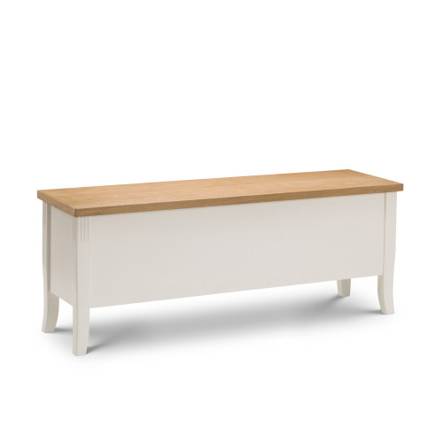 Davenport Oak and Ivory Storage Bench (D34 x W120 x H46cm)