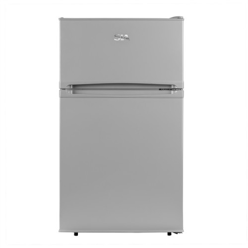 SIA Freestanding Silver Under Counter Twin Door Fridge Freezer (84.5 x 47.9 x 49.5cm)