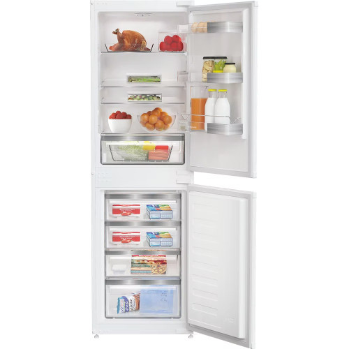 Hotpoint Integrated 50|50 Fridge Freezer with No Frost (H177.5 x W54 x D54.5cm) - Zinc Metal