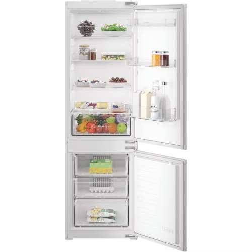 Indesit Integrated 70|30 Fridge Freezer with No Frost (H177 x W54 x D54.5cm) - Zinc Metal