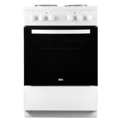 SIA Freestanding Electric Single Cooker with Solid Plate Hob (H90 x W60 x D60cm) - White