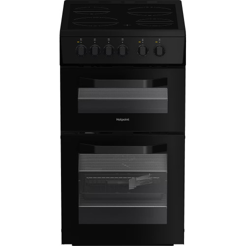 Hotpoint Black Freestanding Electric Double Cooker (H90 x W50 x D60cm)