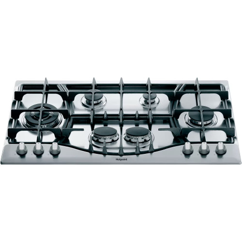 Hotpoint Integrated Gas 6 Burner Hob with Front Controls (H4.1 x W87 x D51cm) - Stainless Steel