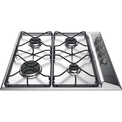 Hotpoint Integrated Gas 4 Burner Hob with Side Controls (H3.3 x W58 x D51cm) - Stainless Steel