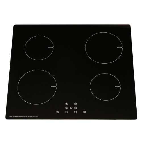 SIA Integrated Electric 4 Burner Hob with Front Touch Controls (H5.2 x W58 x D51cm) - Black Ceramic Induction