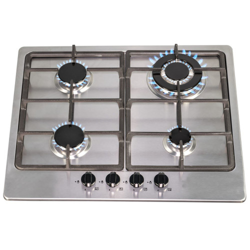 SIA Integrated Gas 4 Burner Stainless Steel Hob (58 x 50 x 9cm)