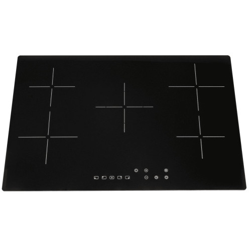 SIA Integrated Electric 5 Burner Hob with Touch Front Controls (H6.2 x W75 x D51cm) - Black Cermaic Induction