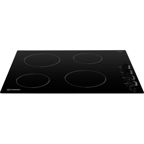 Indesit Integrated Electric 4 Burner Hob with Side Controls (H5 x W58 x D51cm) - Black Ceramic