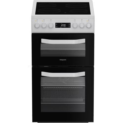 Hotpoint Freestanding Electric Twin Cooker with Ceramic Hob (H90 x W50 x D60cm) - White