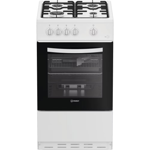 Indesit Freestanding Gas Single Cooker with Gas Plate Hob (H90 x W50 x D60cm) - White
