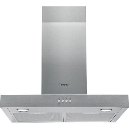 Indesit Freestanding Cooker Hood with Chimney Extractor Fan (H115 x W60 x D45cm) - Stainless Steel