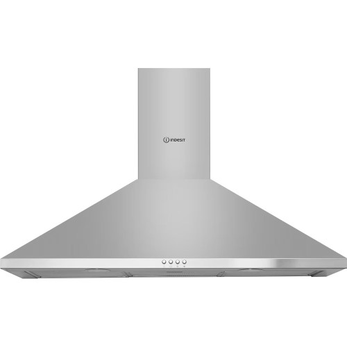 Indesit Freestanding Cooker Hood with Chimney Extractor Fan (H111 x W90 x D40cm) - Stainless Steel