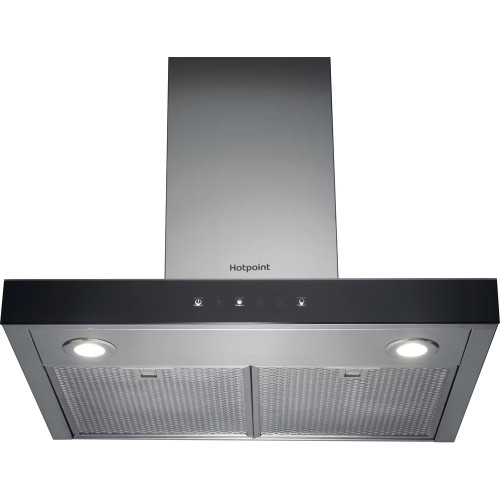 Hotpoint Freestanding Cooker Hood with Chimney Extractor Fan (H114 x W59.8 x D45.5cm) - Black