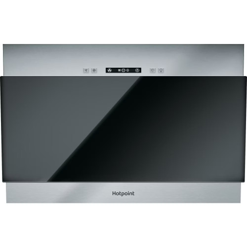 Hotpoint Freestanding Cooker Hood with Angled Chimney Extractor Fan (H38.1 x W59.5 x D29.3cm) - Black