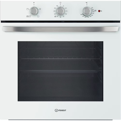 Indesit Integrated Single Electric Fan Oven with 3 Dial Timer (H59.5 x W59.5 x D55.1cm) - White