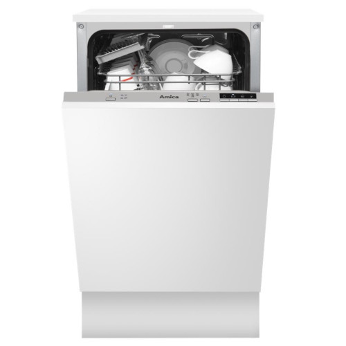 Amica White Integrated Slimline Dishwasher (H81.5 x W44.8 x D55cm)