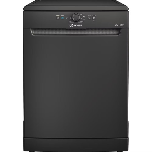 Indesit Freestanding Full Size Dishwasher with Push & Go (H85 x W60 x D59cm) - Black