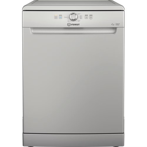 Indesit Freestanding Full Size Dishwasher with Push & Go (H85 x W60 x D59cm) - Silver