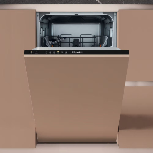 Hotpoint Integrated Slimline Dishwasher with Rapid Wash (H82 x W44.8 x D55.5cm) - Black