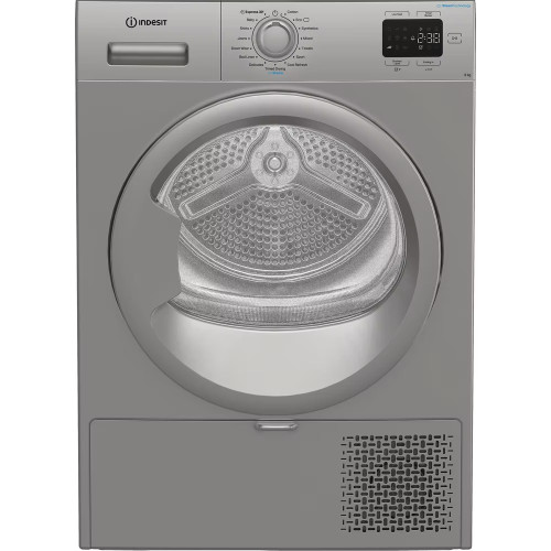 Indesit Freestanding Heat Pump Tumble Dryer 8kg (H84.6 x W59.8 x D54.5cm) - Silver