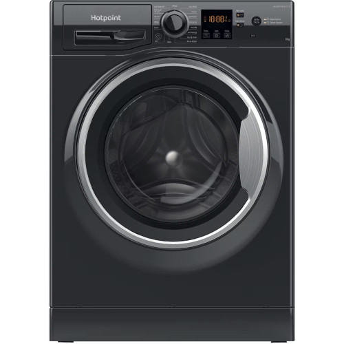 Hotpoint Freestanding Washing Machine with Anti-stain 8kg (H85 x W59.5 x D60.5cm) - Black