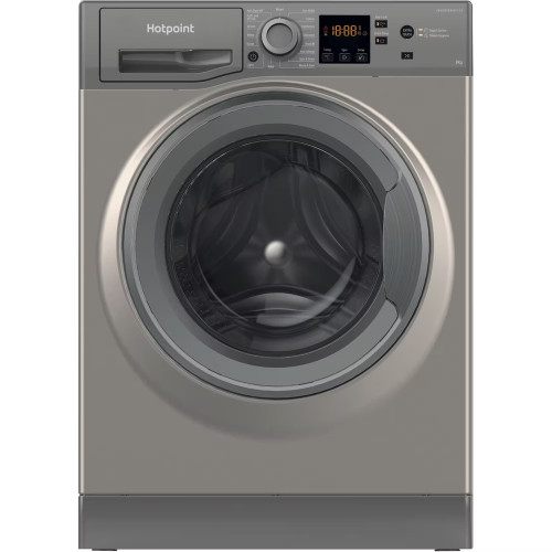 Hotpoint Freestanding Washing Machine with Anti-Stain 8kg (H85 x W59.5 x D60.5cm) - Graphite