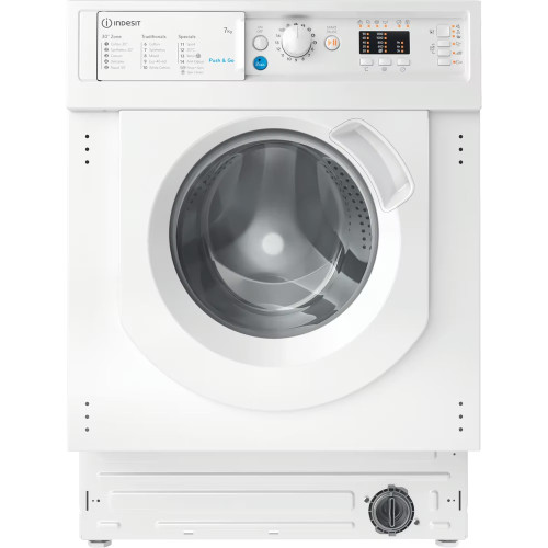 Indesit Integrated Push&Go Washing Machine 7kg (H81.5 x W59.5 x D54.5cm) - White