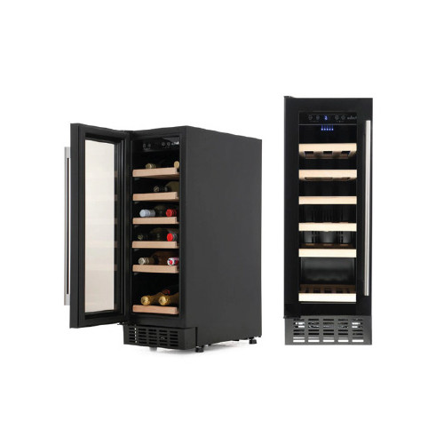 Amica Freestanding Under Counter Wine Cooler (H87-92 x W14.9 x D52.8cm) - Black