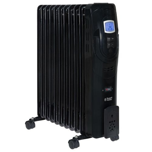 Russell Hobbs Portable Oil Filled Radiator 11 Fin (H62.5 x W24 x D40.5cm) - Black