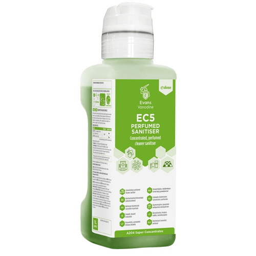 Evans Vanodine Super Concentrates E:DOSE EC5 Perfumed Sanitiser 1 Litre (Box of 4) - A204AEV