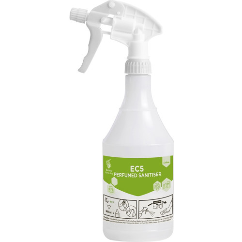 Evans Vanodine Super Concentrates E:DOSE EC5 Perfumed Sanitiser Empty Spray Bottle Set 600ml (Box of 6) - D179AEV6