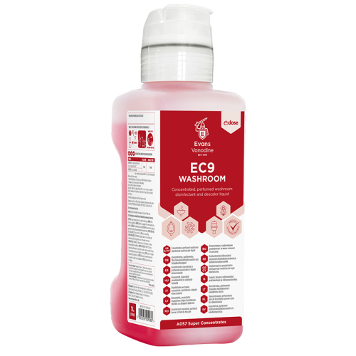 Evans Vanodine Super Concentrates E:DOSE EC9 Washroom 1 Litre (Box of 4)