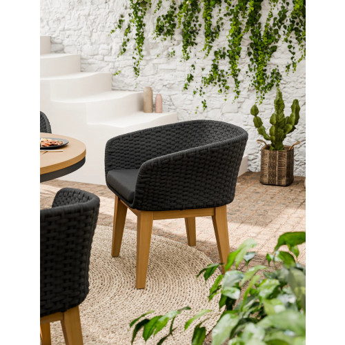 Eden Rattan Dining Chair (Box of 2) - Black