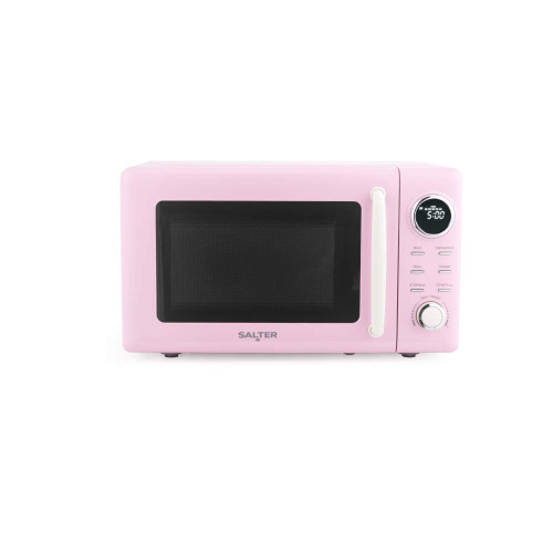 Salter Retro Microwave 800w | 20 Litre (H25.8 x W45.1 x D31.3cm) - Pink