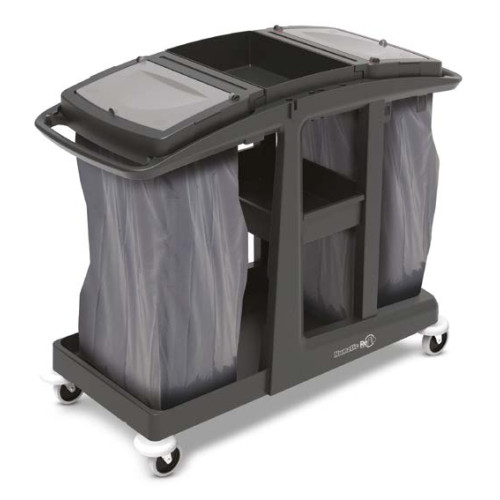 Numatic VersaCare Eco-Matic Trolley with Twin Waste Bins, Shelf Storage and Top Storage Tray