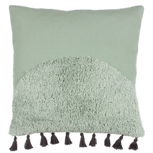 Sage Green Tufted Boho Square Cushion 43 x 43cm