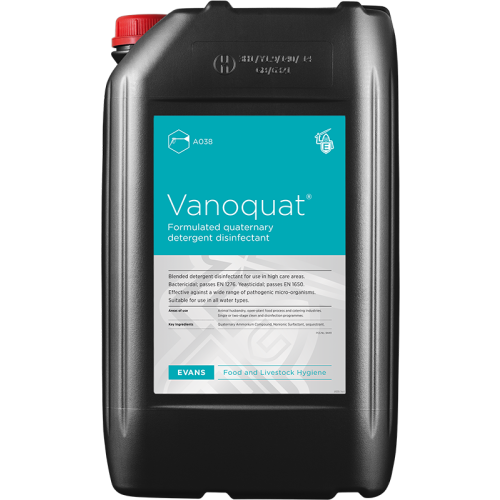 Evans Vanodine Food Processing Vanoquat Formulated Quatenary Detergent Disinfectant 25 litre