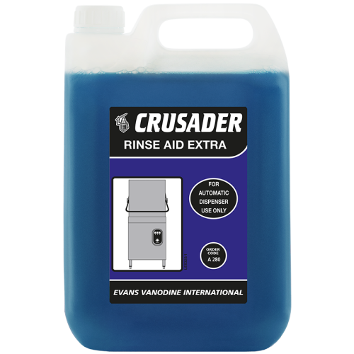 Evans Vanodine Dishwashing Automated Crusader Dishwasher Rinse Aid Extra 5 litre (Box of 2)