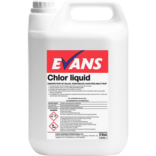 Evans Vanodine Bleach Chlor Liquid Disinfection Solution 5 litre (Box of 2)