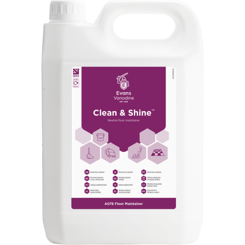 Evans Vanodine Floor Maintainer Clean & Shine Perfumed Floor Maintainer 5 litre (Box of 2)