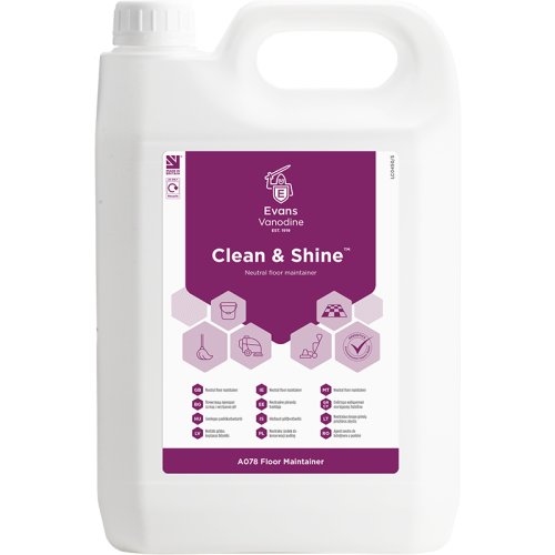 Evans Vanodine Floor Maintainer Clean & Shine Perfumed Floor Maintainer 5 litre (Box of 2)