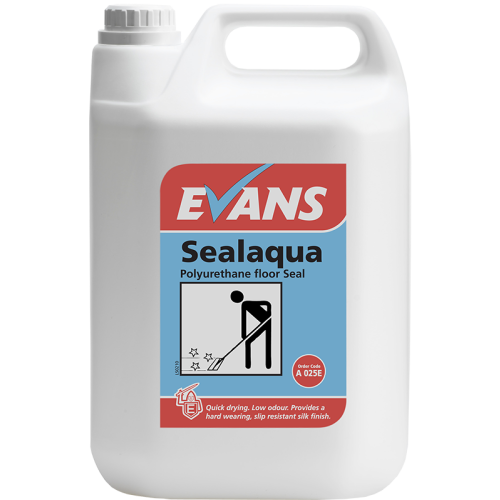 Evans Vanodine Floor Polish & Sealant Sealaqua Water Based Polyurethane Floor Seal 5 litre (Box of 2)