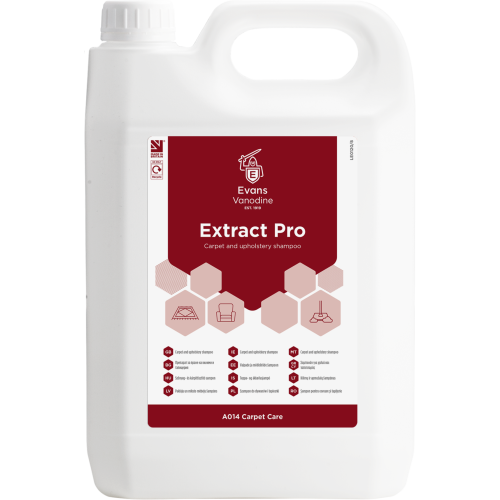 Evans Vanodine Carpet Care Carpet & Upholstery Extract Pro Shampoo 5 litre (Box of 2)